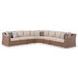 Carmel Bay Beige Performance Fabric 5 Piece Outdoor Modular Sectional with Pillows
