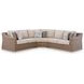 Carmel Bay Beige Performance Fabric 3 Piece Outdoor Modular Sectional