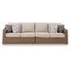 Carmel Bay Beige Performance Fabric 4 Piece Outdoor Modular Sectional with Pillows