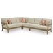 Clare View Beige Performance Fabric 4 Piece Outdoor Modular Sectional with Pillows