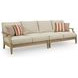 Clare View Beige Performance Fabric 3 Piece Outdoor Modular Sectional with Pillows
