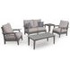 Lone View Bay Gray Performance Fabric 54" Outdoor Loveseat with Cushion