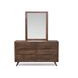 Pasco Brown 6 Drawer Dresser and Rectangular Mirror
