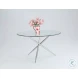 Patricia Clear Glass And Polished Stainless Steel Dining Table
