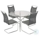 Patricia Clear Glass And Polished Stainless Steel Dining Table