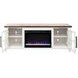 Providence White and Bourbon 66" TV Stand with Fireplace