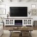 Providence White and Bourbon 96" TV Stand with Fireplace