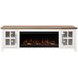 Providence White and Bourbon 83" TV Stand with Fireplace