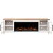 Providence White and Bourbon 83" TV Stand with Fireplace