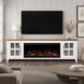 Providence White and Bourbon 83" TV Stand with Fireplace