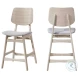 Oscar White Ash And Gray Upholstered Counter Height Stool Set Of 2
