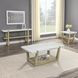 Perth White Rectangular Marble Ocassional Table with Casters
