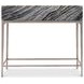 Linea Black Forest Marble And Textured Graphite Metal Nightstand