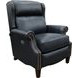 Philadelphia Shoreham Blue Leather Triple Power Recliner with USB Charging and Nailhead Trim