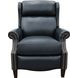 Philadelphia Shoreham Blue Leather Triple Power Recliner with USB Charging and Nailhead Trim