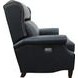 Philadelphia Shoreham Blue Leather Triple Power Recliner with USB Charging and Nailhead Trim