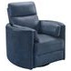 Radius Vintage Navy Leather Swivel Glider Power Recliner with USB Charging