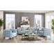 Elric Spa Blue Leather 84" Sofa
