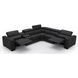Picasso Black Leather 6 Piece Modular Power Reclining Sectional with USB Charging