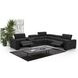 Picasso Black Leather 6 Piece Modular Power Reclining Sectional with USB Charging