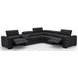 Picasso Black Leather 6 Piece Modular Power Reclining Sectional with USB Charging