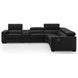 Picasso Black Leather 6 Piece Modular Power Reclining Sectional with USB Charging