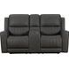 Pierce Homerun Dark Gray Leather Zero Gravity Power Reclining Living Room Set with Power Headrests and Lumbar