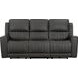 Pierce Homerun Dark Gray Leather 87" Zero Gravity Power Reclining Sofa with Power Lumbar and USB Charging