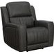 Pierce Homerun Dark Gray Leather Zero Gravity Power Reclining Living Room Set with Power Headrests and Lumbar