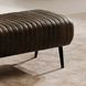 Endora Charred Olive Leather Upholstered Accent Bench