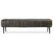 Endora Charred Olive Leather Upholstered Accent Bench