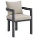 Fresca Dark Gray and Beige Outdoor Upholstered Dining Chair Set of 2