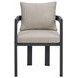 Fresca Dark Gray and Beige Outdoor Upholstered Dining Chair Set of 2