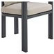 Fresca Dark Gray and Beige Outdoor Upholstered Dining Chair Set of 2