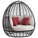 Fresca Beige Outdoor Upholstered Twin Egg Chair with 3 Pillows