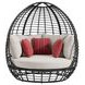 Fresca Beige Outdoor Upholstered Twin Egg Chair with 3 Pillows