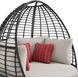 Fresca Beige Outdoor Upholstered Twin Egg Chair with 3 Pillows