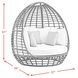 Fresca Beige Outdoor Upholstered Twin Egg Chair with 3 Pillows