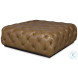Rueben Brown Leather Tufted Cocktail Ottoman