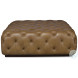 Rueben Brown Leather Tufted Cocktail Ottoman