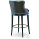 Forte Brown Aniline Leather Swivel Bar Stool