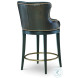 Forte Brown Aniline Leather Swivel Counter Height Stool