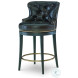 Forte Brown Aniline Leather Swivel Counter Height Stool