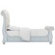 Summer Creek Blue and White Upholstered Queen Sleigh Bed