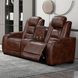 Chester Brown 74" Reclining Console Loveseat with USB Charging