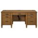 Beth Brown Oak Double Pedestal Desk with USB Charging