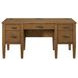 Beth Brown Oak Half Pedestal Desk with USB Charging