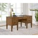 Beth Brown Oak Half Pedestal Desk with USB Charging
