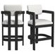 Canal White Upholstered Bar Stool Set of 2