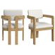Canal Snow White Upholstered Arm Chair Set of 2
